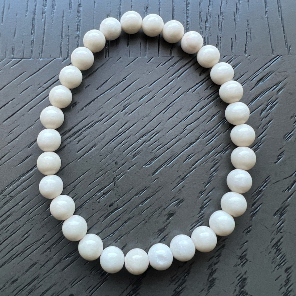White fossil Jasper bracelet 6mm